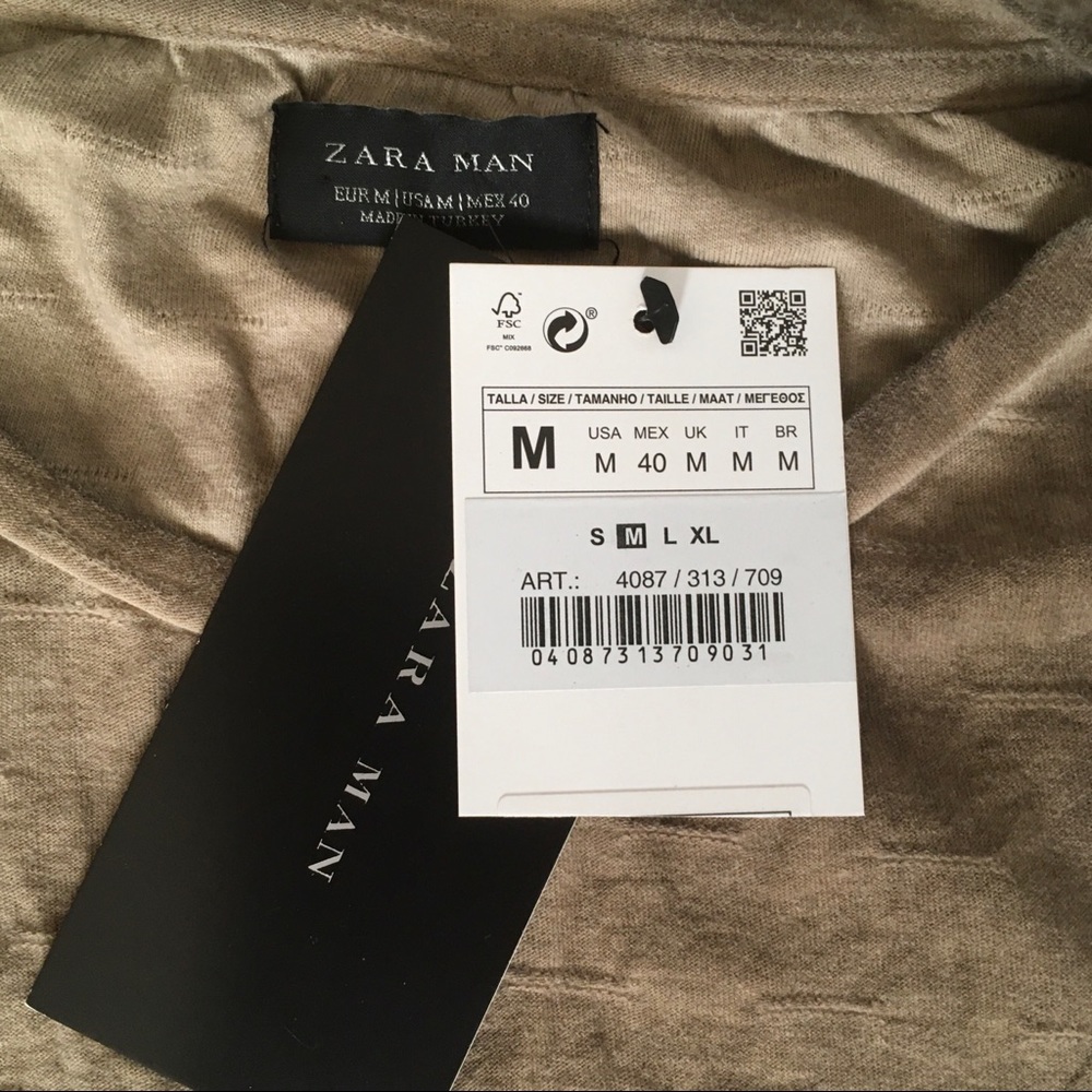 NWT Zara man cotton textured tees - Picture 7 of 10